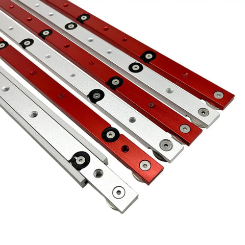 Red and silver Aluminum Alloy Miter Gauge For T Slot Tracks With Smooth Slider For Table Saw And Router Tables Heavy Duty