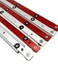 Pro Grade Aluminum Clamping Fixture Slider For Guide Rails And Milling Machines With Adjustable Stop Works With Woodworking Tables 300mm 450mm 650mm Lengths Red Or Silver Finish Rust Resistant, red and silver