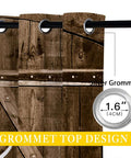 Barn Wood Door Style Blackout Curtains For Kids Rooms Cozy Rustic Home Decor Darkening Window Drapes 63 By 63 Inch Thermal Insulated Grommet Premium Drapery With 3D Print Vibe And Easy Grommet Mount For Bedroom Or Living Room, close-up of grommet top design