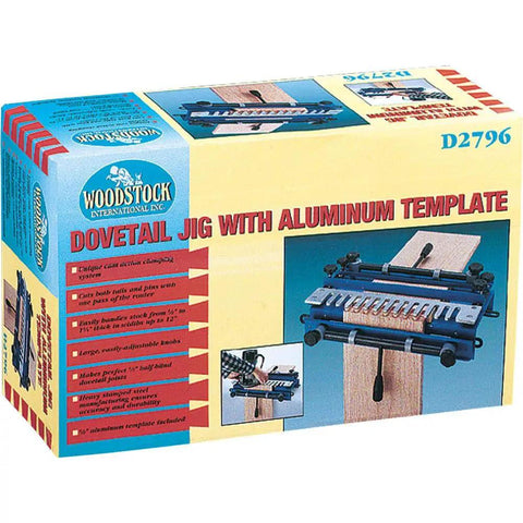 Packaging for Durable Dovetail Jig With Aluminum Template For One Half Inch Half Blind Drawer Joints, Easy Setup.