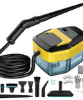 Upgraded Handheld Steam Cleaner 1.9Qt Big Tank Heats In Eight Seconds For Tile Floors Cars And Grout With 18 Pieces Of Accessories.
