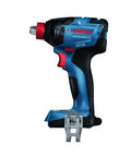 Two In One Cordless Impact Driver And Wrench 18V in blue, side view showcasing ergonomic handle and bit attachment area.