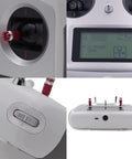 2.4GHz 10CH RC Transmitter With AFHDS 2A Digital Proportional System 3 Inch Touchscreen Self Centering Throttle Left Throttle Option Includes IA6B Receiver Unique ID Low Voltage Alarm Online Software Updates For FPV Drone Multicopter close-up of controls and display screen