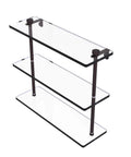 16 Inch Triple Tier Glass Shelf Satin Nickel Finish With Concealed Mounting Hardware Solid Brass Build 3/8-Inch Tempered Glass Shelves
