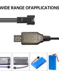 Two Pack 7.4V USB Charging Cable With SM3P Plug For RC Cars Trucks Tanks Huina 1575 DE43 DE60 And Other 7.4V LiPo Batteries
