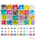 Shop Grade 300 Piece Automotive Fuse Assortment Kit With Standard Mini And Small Blade Fuses 2A To 40A Tough Zinc Build Plus Extractor Tool For Work Trucks Daily Drivers - colorful assortment of fuses in a storage box.