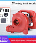 Heavy Duty Industrial Shop Vac With Blowing And Suction Options To Blow Off Sawdust And Collect Work Debris Compatible With Angle Grinders And Power Tools Giving Smooth Six Speed Settings For Quick Shop Cleanup, red blower with adjustable suction power.
