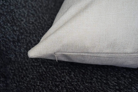 Engineering Gifts For Men Pillow Cover 18x18 Inches Durable Cotton Linen Throw Pillow Case With Black Pattern, close-up corner zipper detail