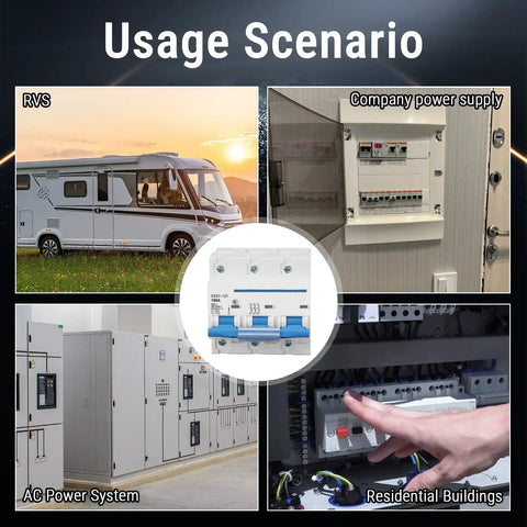 3 Pole DIN Rail Mount Circuit Breaker 100A 400V With Automatic Shutdown And Rapid Arc Extinction for various installations