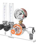 Argon Pressure Regulator With Double Tube Design For TIG And MIG Welding Equipment, G5/8 Female Thread, Zinc Alloy Body