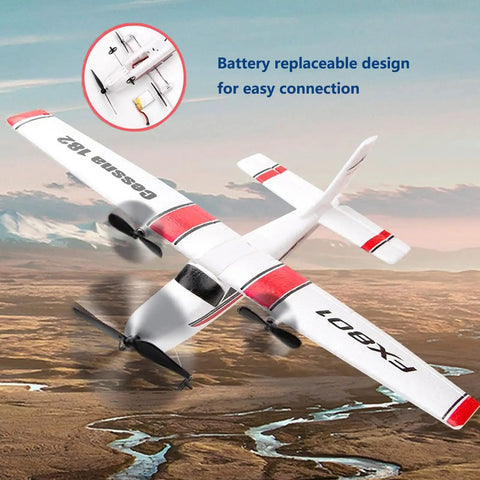 Easy To Fly 2 Channel RC Plane With 2.4GHz Remote Lightweight EPP Foam Glider Beginner Friendly Cessna Style Aircraft in flight