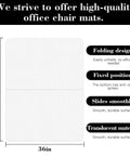 Diagram of Foldable 36 By 48 Inch Chair Mat For Carpeted Floors with folding design and anti-slip features