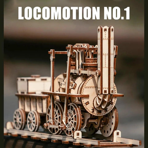 3D Steam Train Model Kit For Adults And Teens DIY Wood Puzzle Set With Vintage Locomotive No 1 Design Educational STEM Toy Collectors Display Birch Wood Construction 325 Piece Build, 40cm model