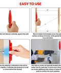 Image instructions for (4-Pack) Calvana Magnetic Stud Finder Wall Scanner showing usage steps, magnetic attachment, and detection method.