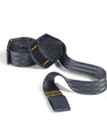 Wawona Camp Hammock With Carabiners And Tree Straps For Quick One Person Setup, anthracite grey straps uncoiled on white background