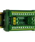 Heavy Duty DIN Rail Mount Terminal Block Distribution Module 30A 300V 2x12 Screw Terminals Dual Row Power Distribution Block