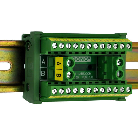 Heavy Duty DIN Rail Mount Terminal Block Distribution Module 30A 300V 2x12 Screw Terminals Dual Row Power Distribution Block