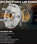 Pair Front Wheel Bearing Hub Assembly With Encoder ABS 5 Lug Plug N Play Direct Fit for RAV4 2006-2012 image