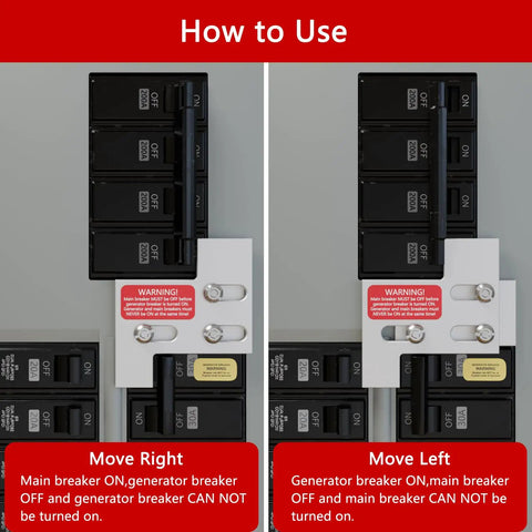 Installation guide for Generator Interlock Kit For 150 And 200 Amp Electrical Panels With A One And One Quarter Inch Gap.
