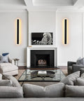 Modern Outdoor LED Wall Sconce 35.4 Inch 18W Frosted White Acrylic Exterior Light Fixture Waterproof installed indoors