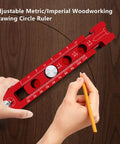 Using Adjustable Radius Woodworking Compass Scriber With Aluminum Alloy Arc Head Fixed Point Circle Ruler Pro Grade Precision Drawing Tool