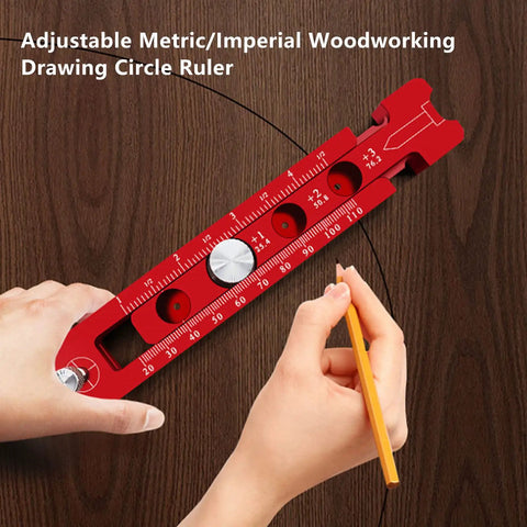 Using Adjustable Radius Woodworking Compass Scriber With Aluminum Alloy Arc Head Fixed Point Circle Ruler Pro Grade Precision Drawing Tool