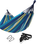 Double Hammock For Two People Outdoor Chill Zone Relaxation 98.4 X 59.1 Inches with straps and carabiners visible
