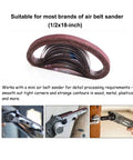 Half Inch By 18 Inch Aluminum Oxide Sanding Belts 24 Pack With Four Belts Of Each Grit 40 60 80 120 180 240 Open Coat Heavy Duty X Weight Polyester Backing For Fast Long Lasting Sanding On Air Belt Sander