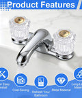 Upgrade Your Sink Game With This Killer Two Pack Clear Acrylic Faucet Handles And Rp25513 Cartridge Stem Repair Kit Featuring Sturdy Brass Valve Stems Built To Last While You Keep Things Fresh And Crisp Without The Mess Or Hassle Of Replacing Everything. clear acrylic two-handle bathroom faucet set on sink