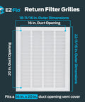 16 x 20 Inch Return Air Vent Cover For Wall Or Ceiling With Hinged Panel Solid Steel Grille Built To Last HVAC Vent Cover For Duct Opening White Finish Dual Latches Modern Look