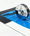 Rolling Wheel Wet Film Thickness Gauge Measures Zero To One Hundred Microns For Slick Paint And Varnish Coatings on paint surface.