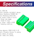 Specifications for 3.81mm Phoenix Type PCB Screw Terminal Block Connector No Soldering Kit With Male And Female Pins Set Green