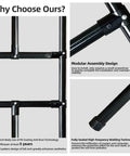 Close-up of modular assembly and full arch body of Flat Top Garden Arch Trellis Pergola For Climbing Plants Heavy Duty Sturdy Metal Arbor