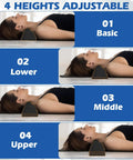 Neck And Shoulder Relaxer Cervical Traction Pillow For At Home Spine Alignment And Neck Pain Relief Neck Stretcher Device With Massager Block For Gentle Cervical Traction And Posture Support, 4 heights