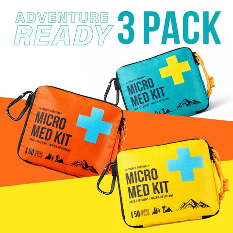 UltraLight Mini First Aid Kit Three Pack For Hiking Camping And Travel Ultralight Water Resistant Medical Kit