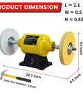 10 Inch Dual Speed Bench Buffer Polisher With Three Quarter Horsepower Induction Motor And Heavy Duty Cast Iron Base dimensions