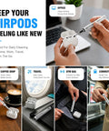 3 In 1 Earbud Cleaning Kit For AirPods Pro 3 2 1 with metal tip and sponge in everyday use scenarios.