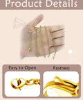 Hand displaying 10 Piece Necklace Extender Set With 5 Lengths 2 3 4 5 6 Inches In Gold And Silver Plated Stainless Steel