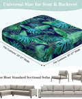 8 Pack Outdoor Cushion Covers Water Resistant High Stretch Fit For 20 To 27 Inch Patio Cushions with Palm Leaves Pattern