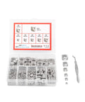 Killer 200 Piece Metric Square Nut Assortment Kit Forged From 304 Stainless Steel M3 M4 M5 M6 M8 M10 Sizes inside storage box.