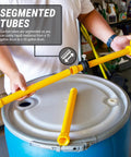 Heavy Duty No Sweat Manual Drum Pump Featuring Chemical Resistant Rotary Crank Mechanism And Extended Forty Nine Inch Suction Tube for segmented tubes used with 15 to 55 gallon drums.