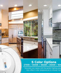 5/6 Inch LED Recessed Retrofit Downlights Pack, 5 color options, kitchen and living room lighting, wet rated, Energy Star
