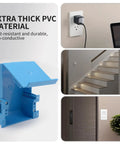 Hassle Free Blue Single Gang Old Work Electrical Outlet Box With Adjustable Flange Rock Solid Pvc Junction Housing For Existing Walls Smooth Sail Go To Kit Pack Of Six with adjustable lid and durable design.
