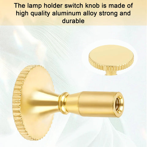 Side view of Tweruna brass metal lamp switch knob, 4 pcs, universal fit for standard size light sockets.