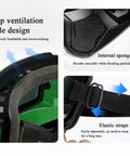 Auto Darkening Welding Helmet With Detachable Face Shield And Big View Window showing top ventilation, sponge, and straps