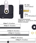 28 Mm Long Shaft Quartz Clock Movement Replacement Kit With Metal Hook For DIY Clock Repair Black Finish Jump Second Fits 12 To 16 Mm Openings Durable Clock Parts