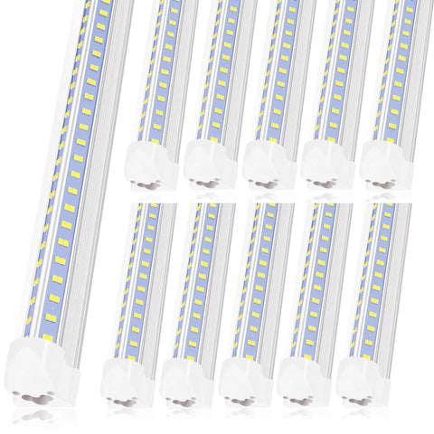 Led Shop Lights 4Ft 50W 6500K 7000LM Clear White Linkable V Shape for Garage Warehouse 10 Pack Easy Plug In or Hardwire Install