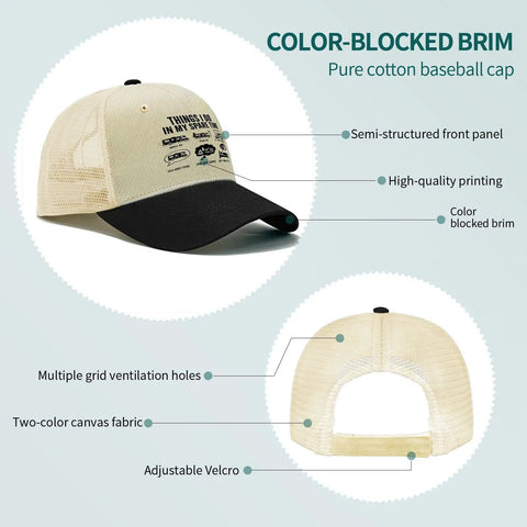 Funny Things I Do In Spare Time RV Camper Trucker Hat For Men Camping Cap With Humor Adjustable Mesh Back Old School Style