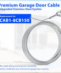 150 Inch Enclosed Cargo Trailer Ramp Door Cable Kit CAB1 8CB150 Replacement Cable with stainless eyelets