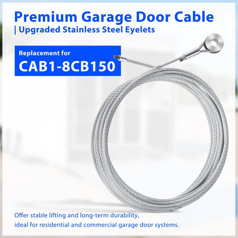 150 Inch Enclosed Cargo Trailer Ramp Door Cable Kit CAB1 8CB150 Replacement Cable with stainless eyelets